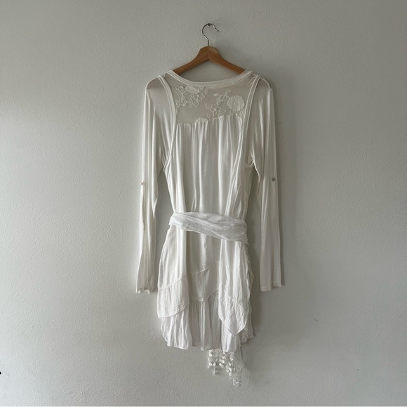 SCANDAL ITALY | NWT Long Sleeve Bohemian White Mini Dress | M/L - Picture 5 of 6